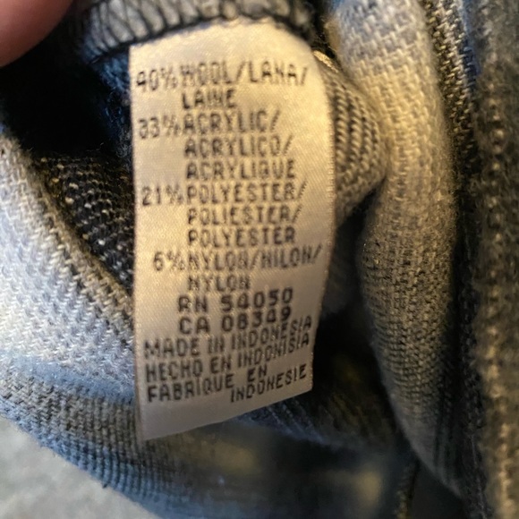 Black and White wool blend jacket, unlined, snap front. - Picture 6 of 6